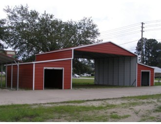 Metal Barn Lean-to Sheds | Boxed Eave Roof | 52W x 31L x 12H | Carolina Barn