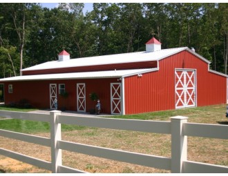 Enclosed Metal Barn | Vertical Roof | 44W x 41L x 12H | Carolina Barn