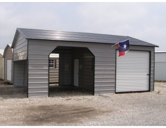 Garage | Boxed Eave Roof | 22W x 31L x 9H |  Metal Garage Shelter