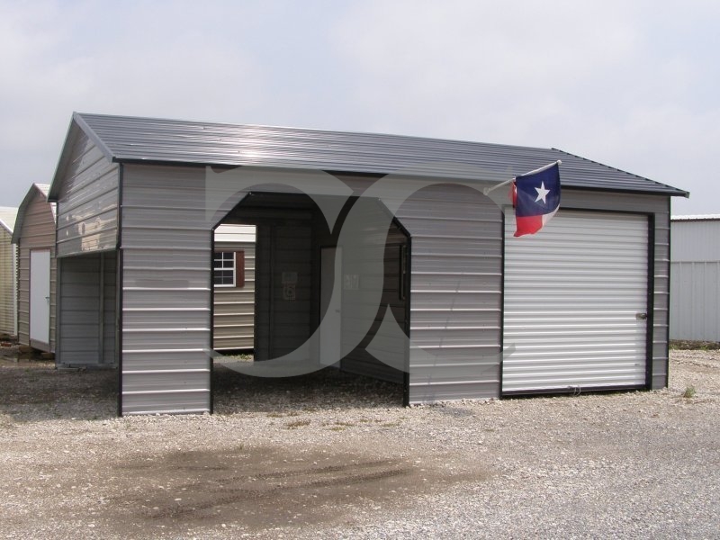 Garage | Boxed Eave Roof | 22W x 31L x 9H |  Metal Garage Shelter