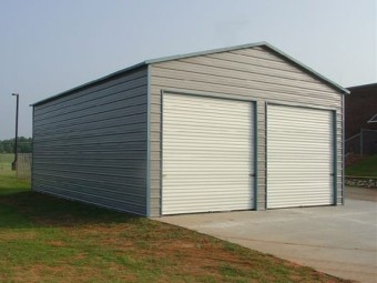 Garage | Boxed Eave Roof | 22W x 26L x 9H | Steel Garage Two Cars