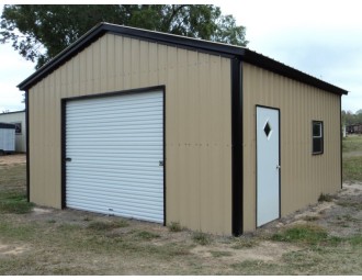 Garage | Vertical Roof | 18W x 21L x 9H | 1-Car Garage