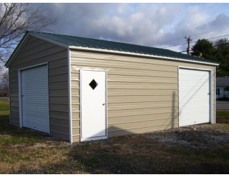 Single Car Garage | Vertical Roof | 18 x 26L x 9H | Metal Garage