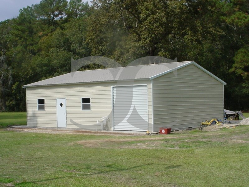 Steel Shop Building | Vertical Roof | 24W x 36L x 9H | Workshop