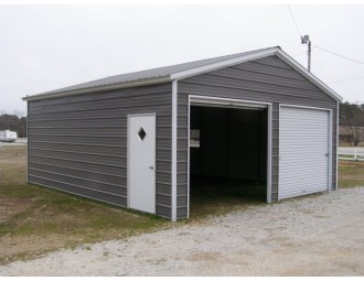 2-Car Garage | Vertical Roof | 20W x 21L x 9H | Metal Garage