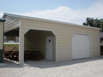 Metal Utility Garage | Vertical Roof | 22W x 31L x 10H | Storage Garage